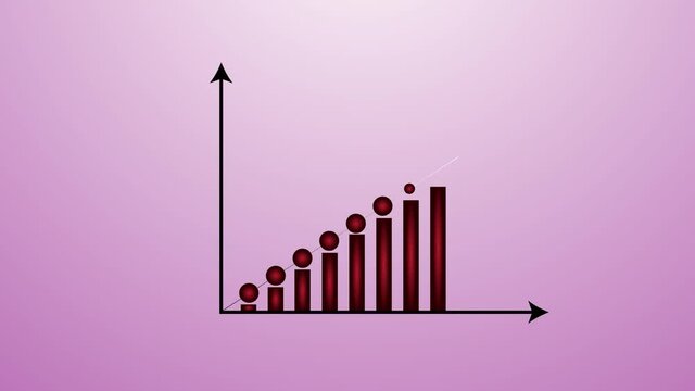 5 minutes contentiously graph growing . linear line graph bar increase | looping business growing graph.
