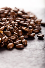 coffee beans on a dark background