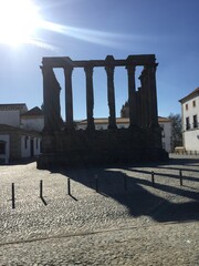 Templo Romano Évora Ruínas - obrazy, fototapety, plakaty