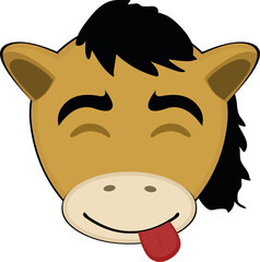 Vector illustration of the face of a cute pony
