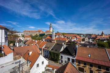 Naklejka na ściany i meble View of the town and castle of Czech Krumlov, Southern Bohemia, Czech Republic