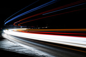 lights of cars with night