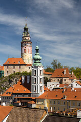 Obraz premium View of the town and castle of Czech Krumlov, Southern Bohemia, Czech Republic