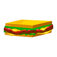 Sandwich icon. Sandwich on white background. Sandwich flat icon. Vector illustration.