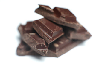 Chokolate on white background
