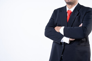 Obraz na płótnie Canvas Mid section shot of an asian men wearing a suit