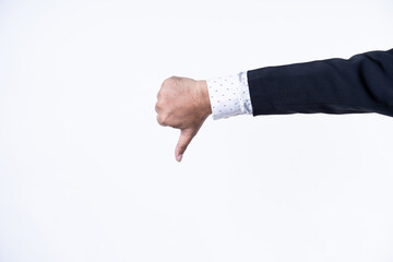 Obraz premium Closed up shot of a man in suit showing 