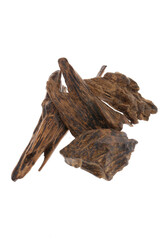 Selective Focus, Sticks Of Agar Wood Or Agarwood Background The Incense Chips Used By Burning for incense & perfumes of essential oil as Oud Or Bakhoor