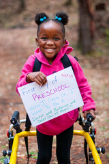 First day of preschool portrait. 