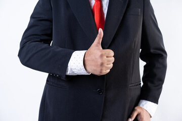 Mid section shot of an asian men wearing a suit