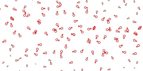 Light Red vector pattern with feminism elements.