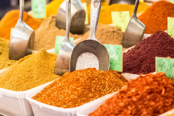 colorfull spices at the market