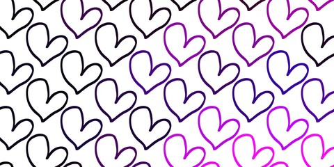 Light Pink vector texture with lovely hearts.