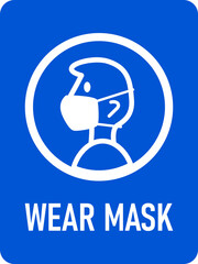 Wear Mask Vertical Instruction Icon with an Aspect Ratio of 3:4 and Rounded Corners. Vector Image.