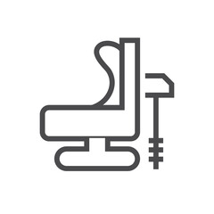 Drilling rig vector icon. Portable machine equipment with auger by drill in soil, ground, water well and bore hole for geotechnical engineering, geology. To investigation for foundation construction.