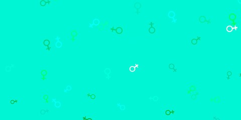 Light Green vector pattern with feminism elements.