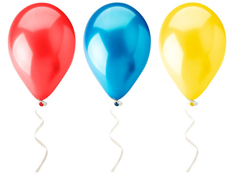 Fototapeta Multi-colored helium balloons on a white background. Isolated