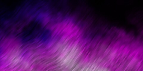 Dark Purple, Pink vector background with lines. Colorful geometric sample with gradient curves.  Pattern for commercials, ads.