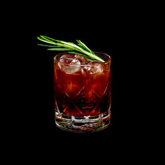 fresh coctail on the black background