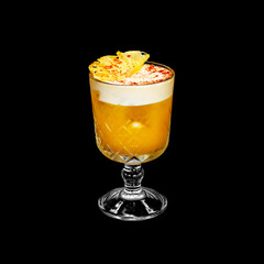 fresh coctail on the black background