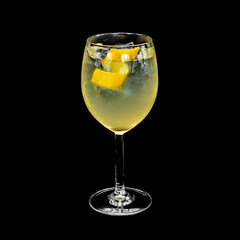 fresh coctail on the black background
