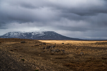 Mountain landscape with clouds