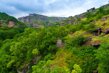 Armenia landmark old cave city in the mountains of Khndzoresk