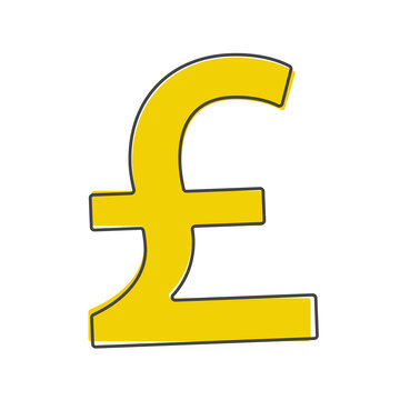 Vector image of a pound sign cartoon style on white isolated background.