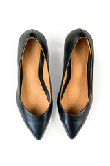 Black High Heel Shoes Isolated on White