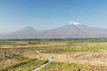 Fields near Khor Virap and Mount Ararat, Armenia