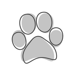 Vector icon animal paw imprint. Paw illustration cartoon style on white isolated background.