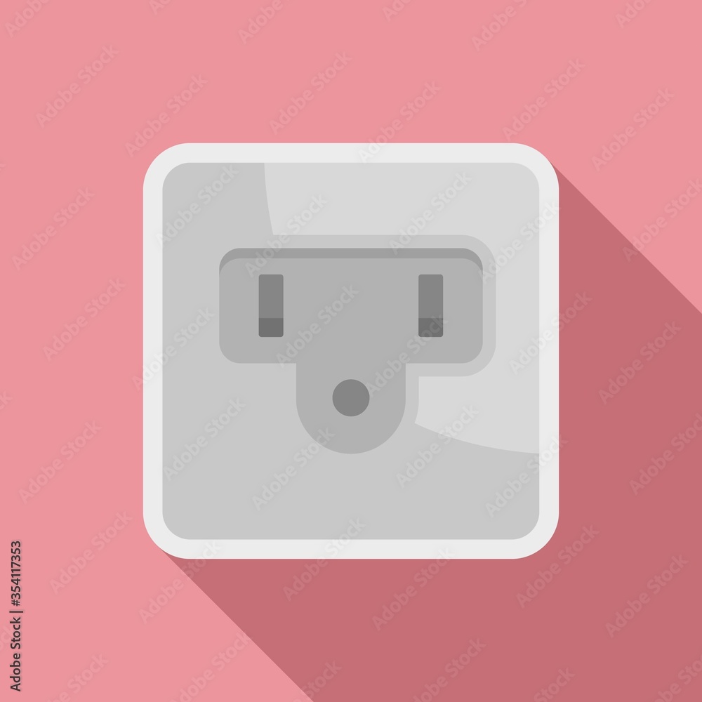 Poster type b power socket icon. flat illustration of type b power socket vector icon for web design