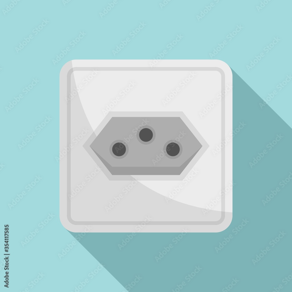 Poster type j power socket icon. flat illustration of type j power socket vector icon for web design