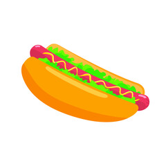 Hot dog cartoon style. Isolated icon vector illustration