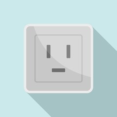 Electric power socket icon. Flat illustration of electric power socket vector icon for web design