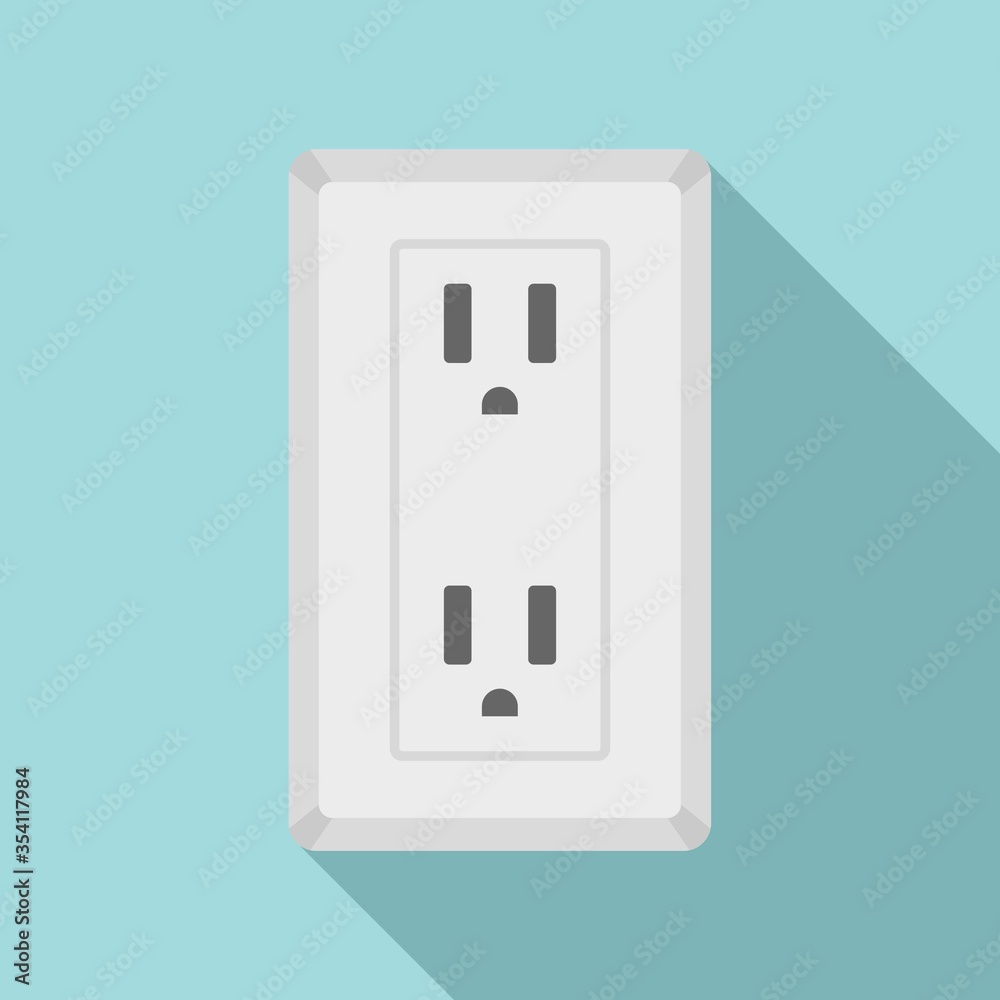 Poster double type b power socket icon. flat illustration of double type b power socket vector icon for web