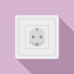Type F power socket icon. Flat illustration of type F power socket vector icon for web design
