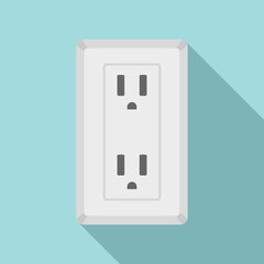 Double type B power socket icon. Flat illustration of double type B power socket vector icon for web design