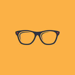 summer glasses icon. vector flat symbol on warm orange background