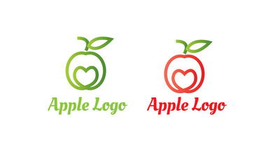 green Apple Logo and Red Apple Logo with modern style can for juice logo - fruit logo -drink symbol , food icon ,Vector EPS 10