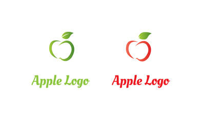 green Apple Logo and Red Apple Logo with modern style can for juice logo - fruit logo -drink symbol , food icon ,Vector EPS 10