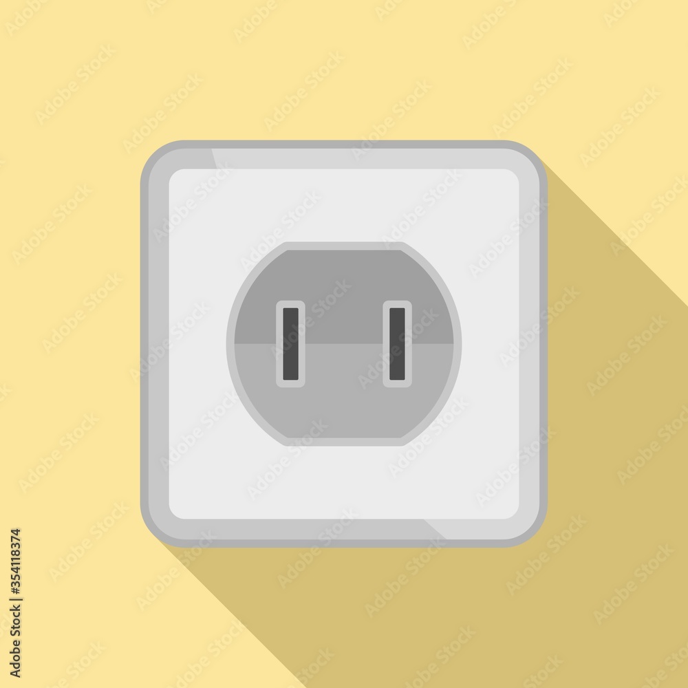 Poster element power socket icon. flat illustration of element power socket vector icon for web design