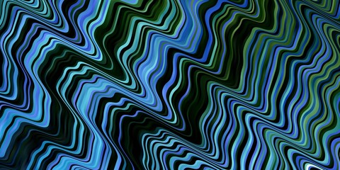 Light Blue, Green vector backdrop with bent lines. Colorful illustration in circular style with lines. Template for cellphones.