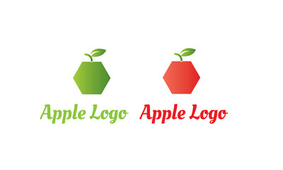 green Apple Logo and Red Apple Logo with modern style can for juice logo - fruit logo -drink symbol , food icon ,Vector EPS 10