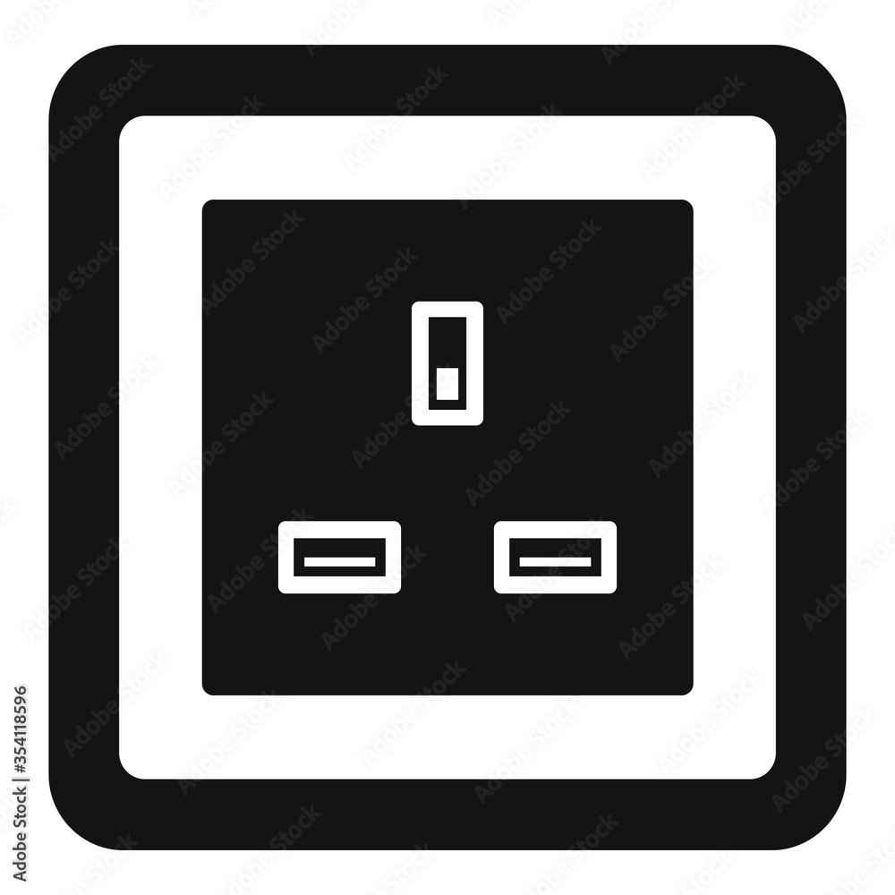 Poster type g power socket icon. simple illustration of type g power socket vector icon for web design isol