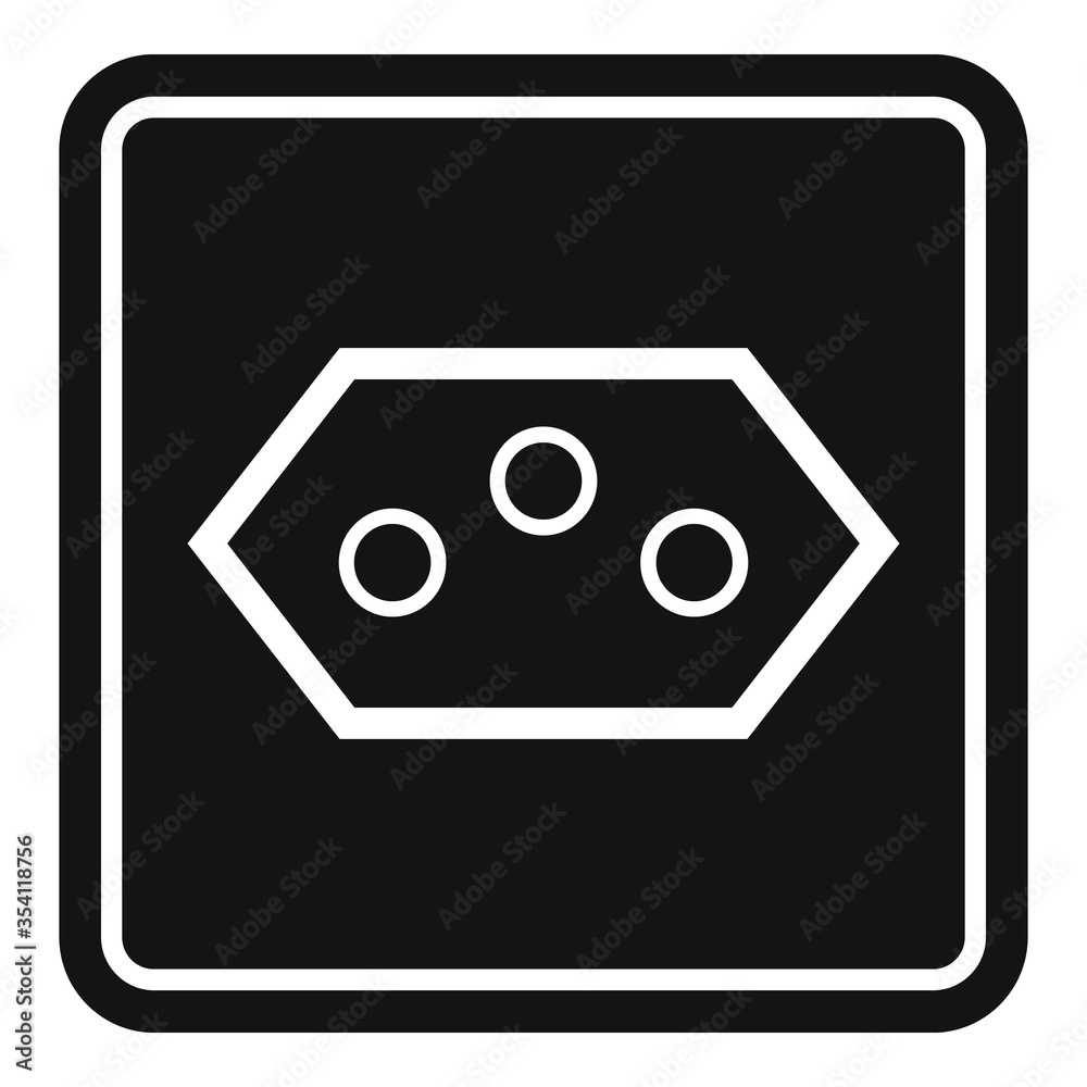 Poster type j power socket icon. simple illustration of type j power socket vector icon for web design isol
