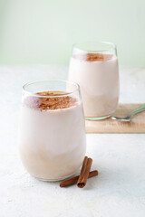 Coffee with milk, cream and cinnamon_001