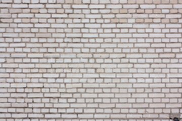 White brick wall background. Neutral texture of a flat brick wall