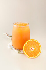 Natural orange juice with ice