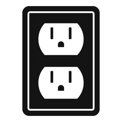 Double power socket icon. Simple illustration of double power socket vector icon for web design isolated on white background